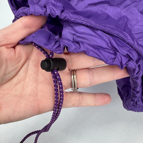 Vintage LL Bean Jacket Womens Large Blue Purple 1/2 Zip Removable Hood Anorak - Picture 7 of 10